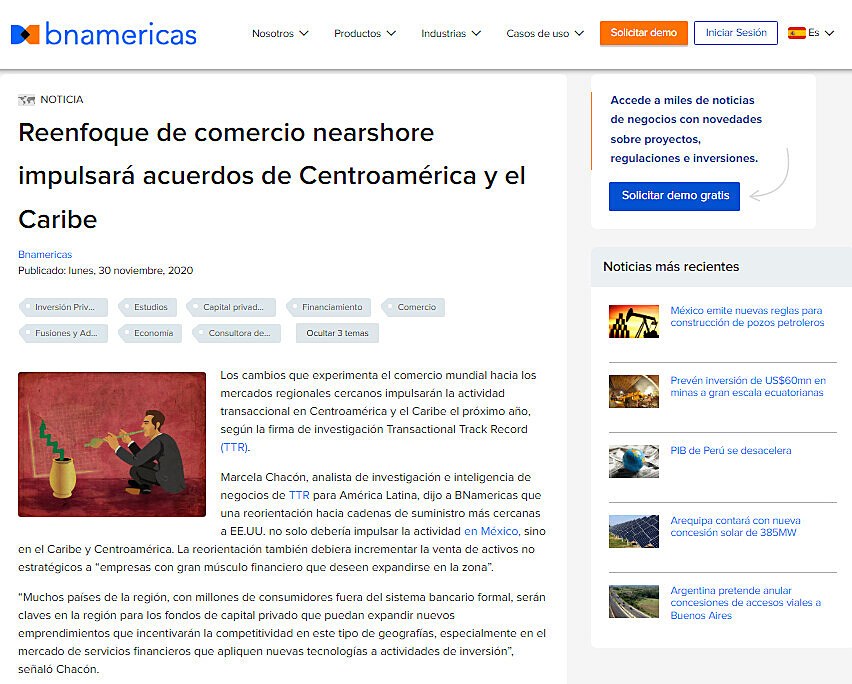 Reenfoque de comercio nearshore impulsar acuerdos de Centroamrica y el Caribe